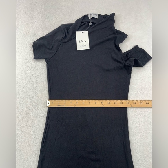 NWT Revolve LNA Black Cut Out Sleeve A Line Stretchy Women's Small Dress - Picture 4 of 11
